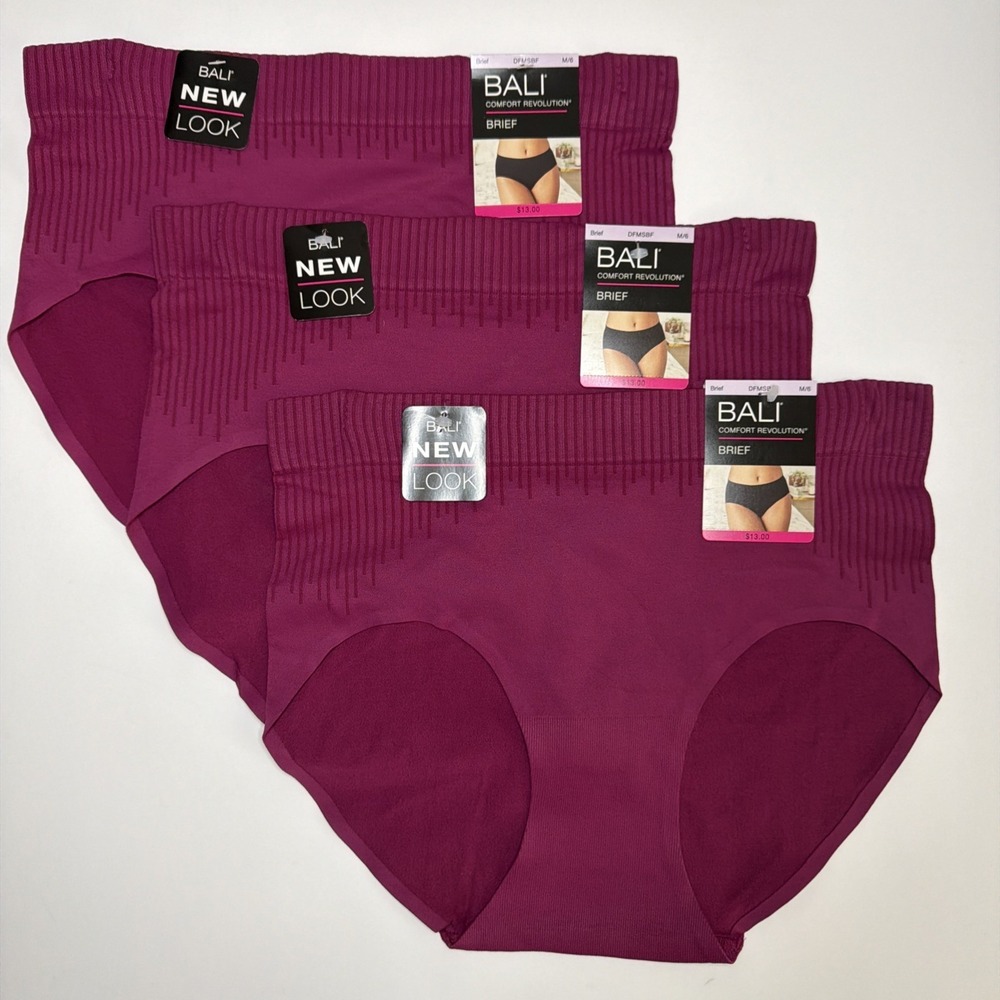 Bali Comfort Revolution Modern Seamless Maroon Brief Panty M/6 DFMSBF 3 Pack